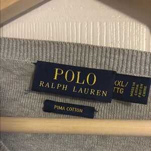 Polo by Ralph Lauren Light Gray V-Neck Sweater